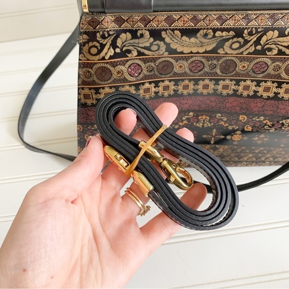 NWT Calja Italian Genuine Leather Embossed Over the Shoulder Purse Handcrafted - Picture 13 of 16